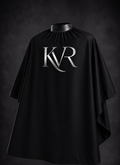 KVR Professional All-Black Barber Cape with Silicone Neck Seal