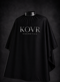 KOVR Professional All-Black Barber Cape with Silicone Neck Seal