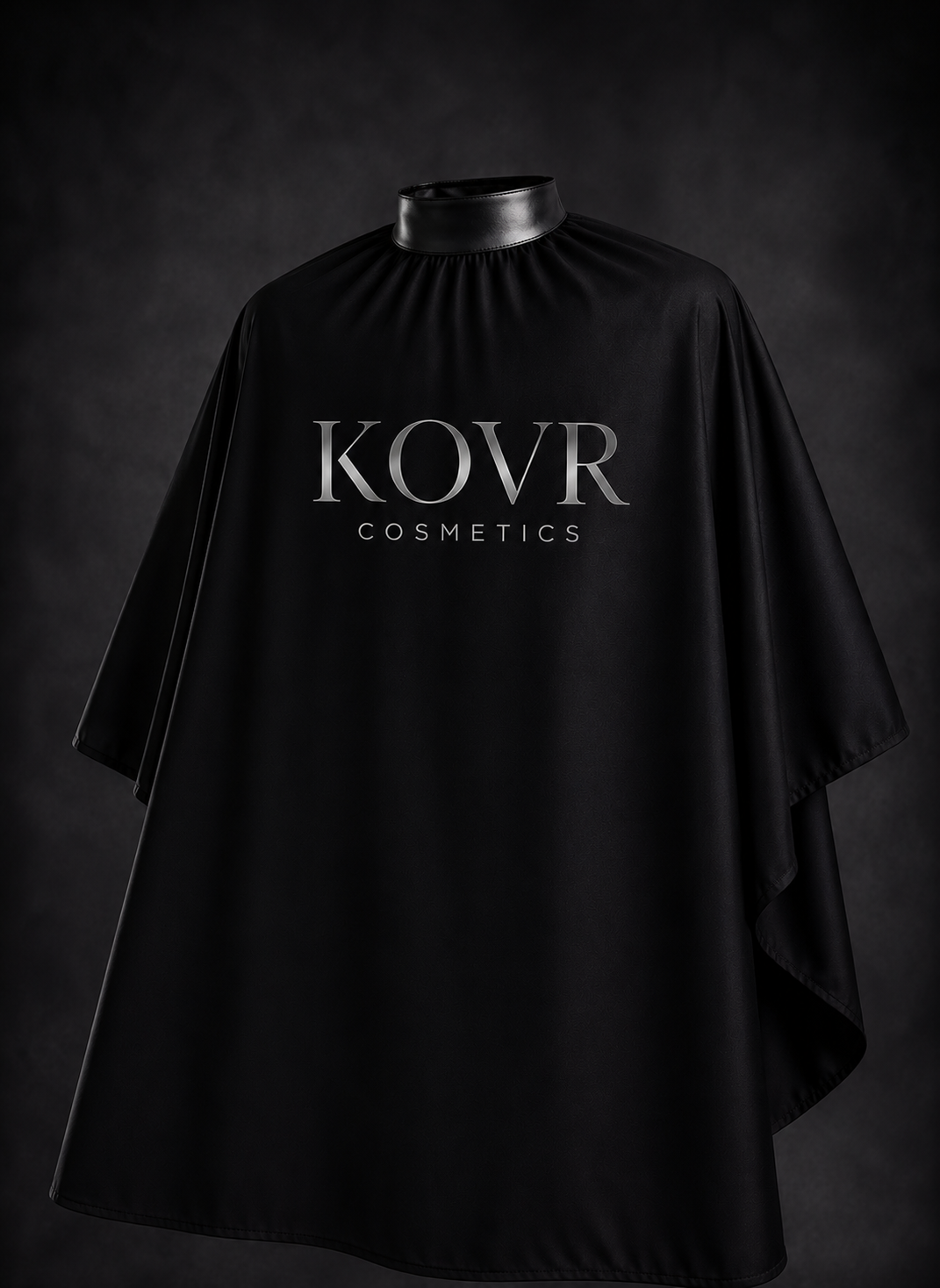 KOVR Professional All-Black Barber Cape with Silicone Neck Seal
